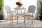 Naila Classic French Black and White Weaving and Natural Brown Rattan 2-Piece Dining Chair Set FredCo
