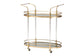 Nakano Contemporary Glam and Luxe Gold Metal and Mirrored Glass 2-Tier Wine Cart FredCo