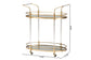 Nakano Contemporary Glam and Luxe Gold Metal and Mirrored Glass 2-Tier Wine Cart FredCo