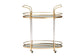 Nakano Contemporary Glam and Luxe Gold Metal and Mirrored Glass 2-Tier Wine Cart FredCo