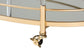 Nakano Contemporary Glam and Luxe Gold Metal and Mirrored Glass 2-Tier Wine Cart FredCo