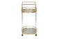 Nakano Contemporary Glam and Luxe Gold Metal and Mirrored Glass 2-Tier Wine Cart FredCo