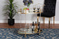 Nakano Contemporary Glam and Luxe Gold Metal and Mirrored Glass 2-Tier Wine Cart FredCo