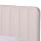 Nami Modern Contemporary Glam and Luxe Light Pink Velvet Fabric Upholstered and Gold Finished Queen Size Platform Bed FredCo