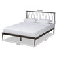 Nano Modern and Contemporary Black Finished Metal Queen Size Platform Bed FredCo