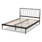 Nano Modern and Contemporary Black Finished Metal Queen Size Platform Bed FredCo