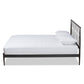 Nano Modern and Contemporary Black Finished Metal Queen Size Platform Bed FredCo