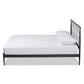 Nano Modern and Contemporary Black Finished Metal Queen Size Platform Bed FredCo