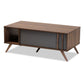 Naoki Modern and Contemporary Two-Tone Grey and Walnut Finished Wood 1-Drawer Coffee Table FredCo