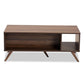 Naoki Modern and Contemporary Two-Tone Grey and Walnut Finished Wood 1-Drawer Coffee Table FredCo