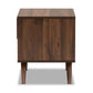 Naoki Modern and Contemporary Two-Tone Grey and Walnut Finished Wood 1-Drawer Nightstand FredCo