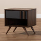 Naoki Modern and Contemporary Two-Tone Grey and Walnut Finished Wood 1-Drawer Nightstand FredCo