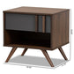 Naoki Modern and Contemporary Two-Tone Grey and Walnut Finished Wood 1-Drawer Nightstand FredCo