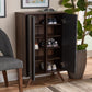 Naoki Modern and Contemporary Two-Tone Grey and Walnut Finished Wood 2-Door Shoe Cabinet FredCo