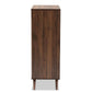 Naoki Modern and Contemporary Two-Tone Grey and Walnut Finished Wood 5-Drawer Bedroom Chest FredCo