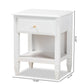 Naomi Classic and Transitional White Finished Wood 1-Drawer Bedroom Nightstand FredCo