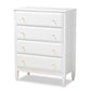 Naomi Classic and Transitional White Finished Wood 4-Drawer Bedroom Chest FredCo