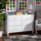 Naomi Classic and Transitional White Finished Wood 6-Drawer Bedroom Dresser FredCo