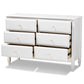 Naomi Classic and Transitional White Finished Wood 6-Drawer Bedroom Dresser FredCo