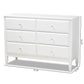 Naomi Classic and Transitional White Finished Wood 6-Drawer Bedroom Dresser FredCo