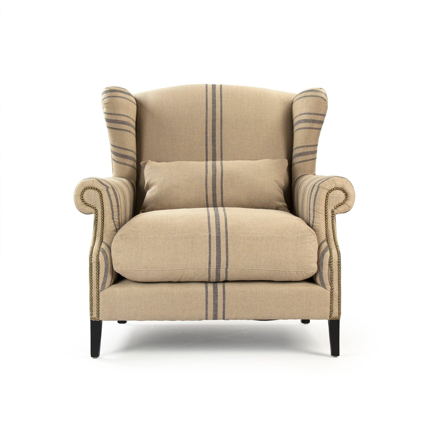 Napoleon Half Wingback Chair CF076 L002 A033 Blue Stripe FredCo