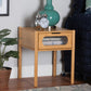Naresh Mid-Century Modern Transitional Natural Brown Bamboo Wood 1-Drawer End Table FredCo