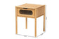 Naresh Mid-Century Modern Transitional Natural Brown Bamboo Wood 1-Drawer End Table FredCo