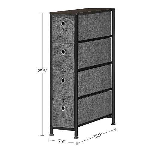 Narrow Dresser with 4 Fabric Drawers