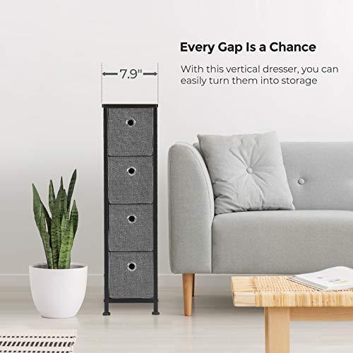 Narrow Dresser with 4 Fabric Drawers FredCo