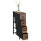 Narrow Dresser with 4 Fabric Drawers, Brown and Black FredCo