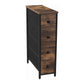 Narrow Dresser with 4 Fabric Drawers, Brown and Black FredCo