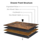 Narrow Dresser with 4 Fabric Drawers, Brown and Black FredCo