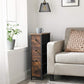 Narrow Dresser with 4 Fabric Drawers, Brown and Black FredCo