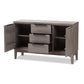 Nash Rustic Platinum Wood 3-Drawer Sideboard Buffet FredCo