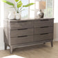 Nash Rustic Platinum Wood 6-Drawer Dresser FredCo