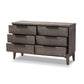Nash Rustic Platinum Wood 6-Drawer Dresser FredCo