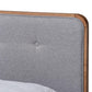 Natalia Mid-Century Modern Light Grey Fabric Upholstered and Ash Walnut Finished Wood King Size Platform Bed FredCo