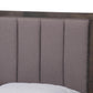 Natasha Modern and Contemporary Grey Fabric Upholstered and Dark Grey Oak Finished Wood Queen Size Platform Canopy Bed FredCo