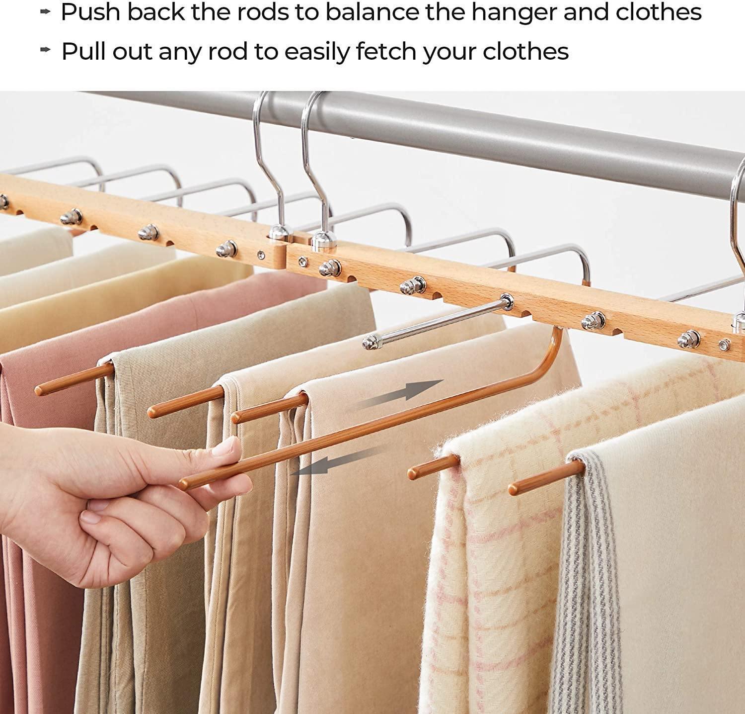 Natural Color Space Saving Pants Hangers FredCo