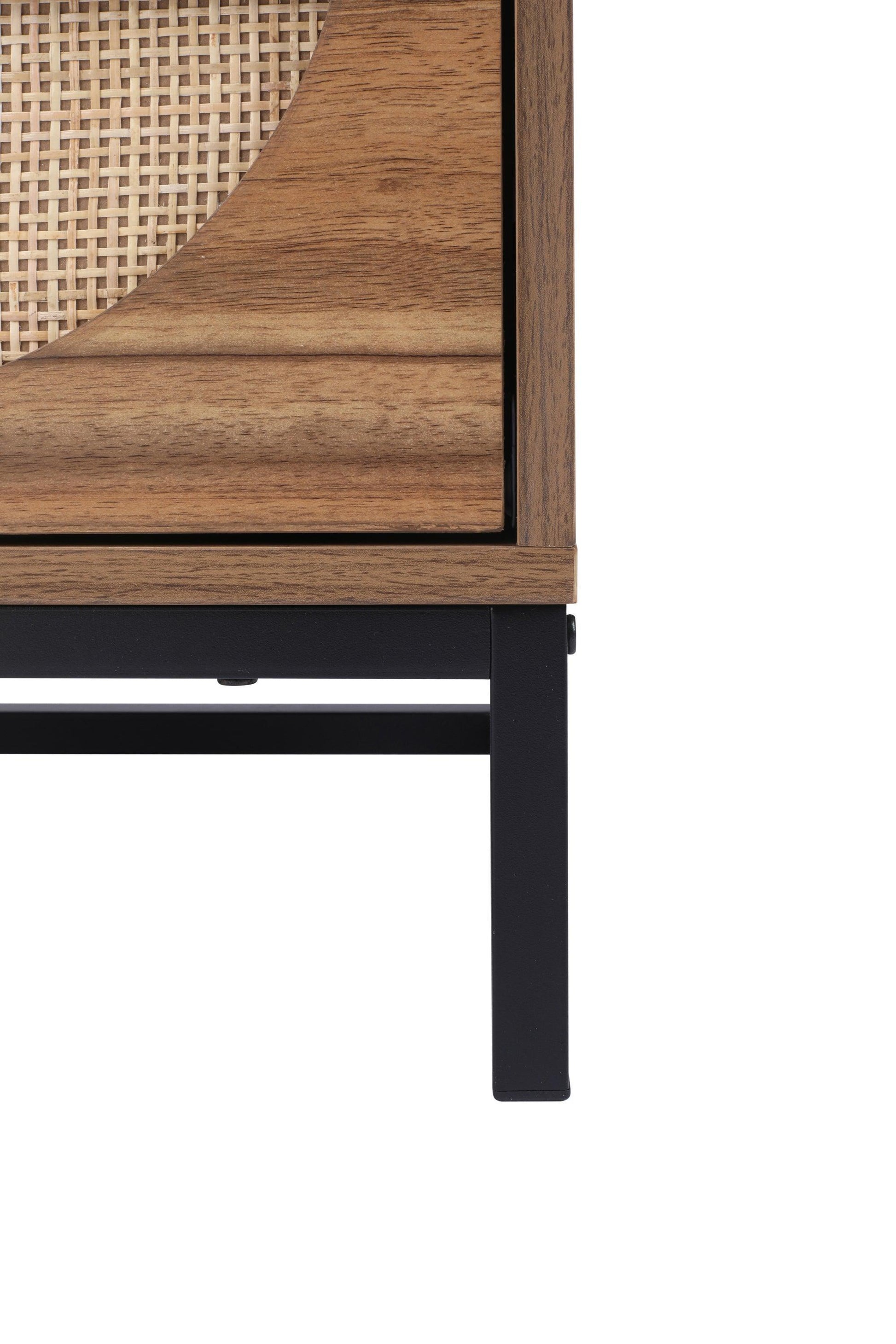 Natural rattan，2 Drawer side table，Nightstand Side Table Bedroo FredCo