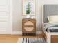 Natural rattan，2 Drawer side table，Nightstand Side Table Bedroo FredCo