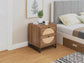 Natural rattan，2 Drawer side table，Nightstand Side Table Bedroo FredCo