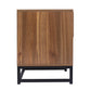 Natural rattan，2 Drawer side table，Nightstand Side Table Bedroo FredCo