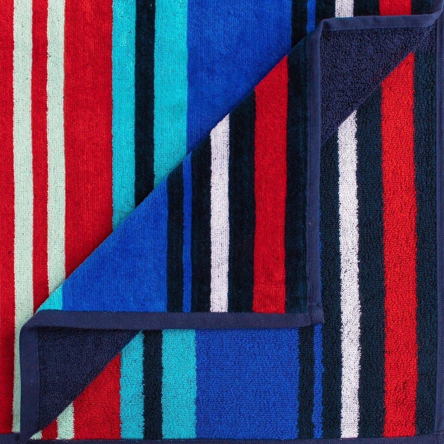 Nautical Stripes Egyptian Cotton Oversized Beach Towel Set, 2-Pieces FredCo