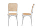 Neah Japandi White Wood and Natural Rattan 2-Piece Dining Chair Set FredCo