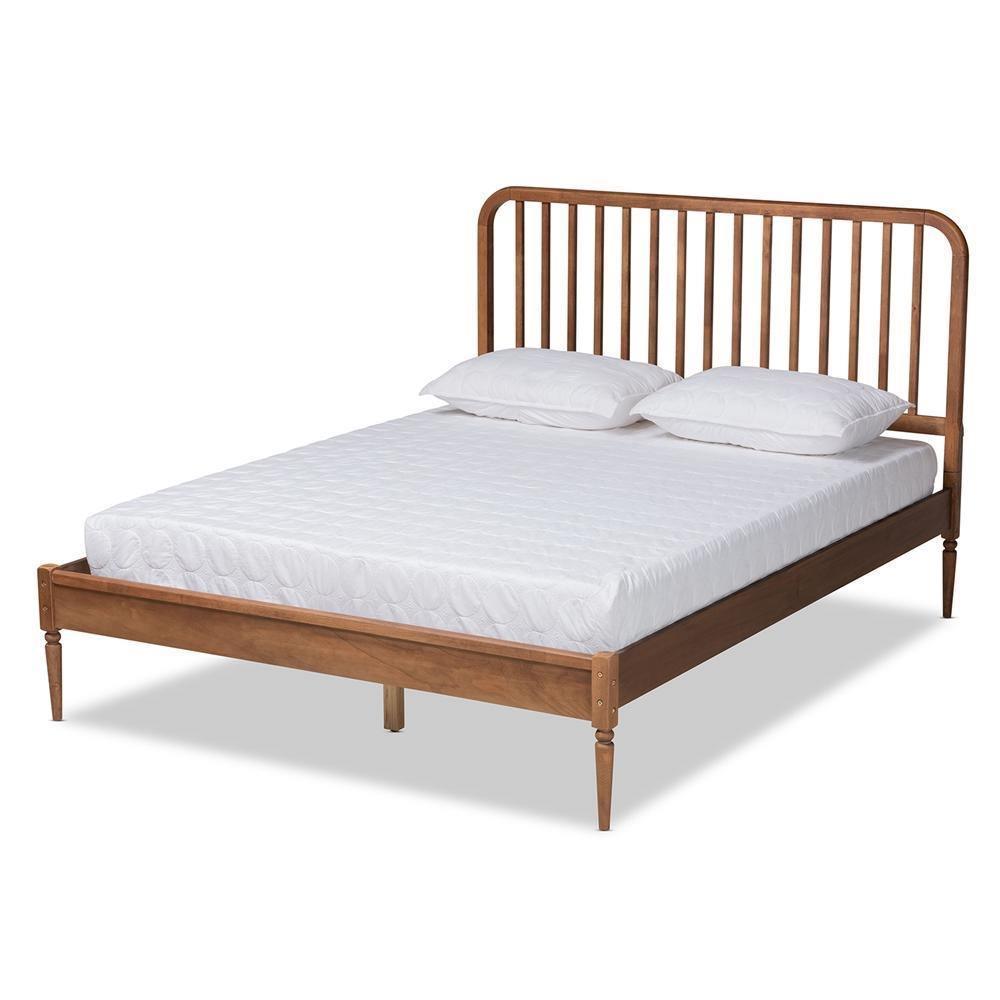 Neilan Modern and Contemporary Walnut Brown Finished Wood Full Size Platform Bed FredCo