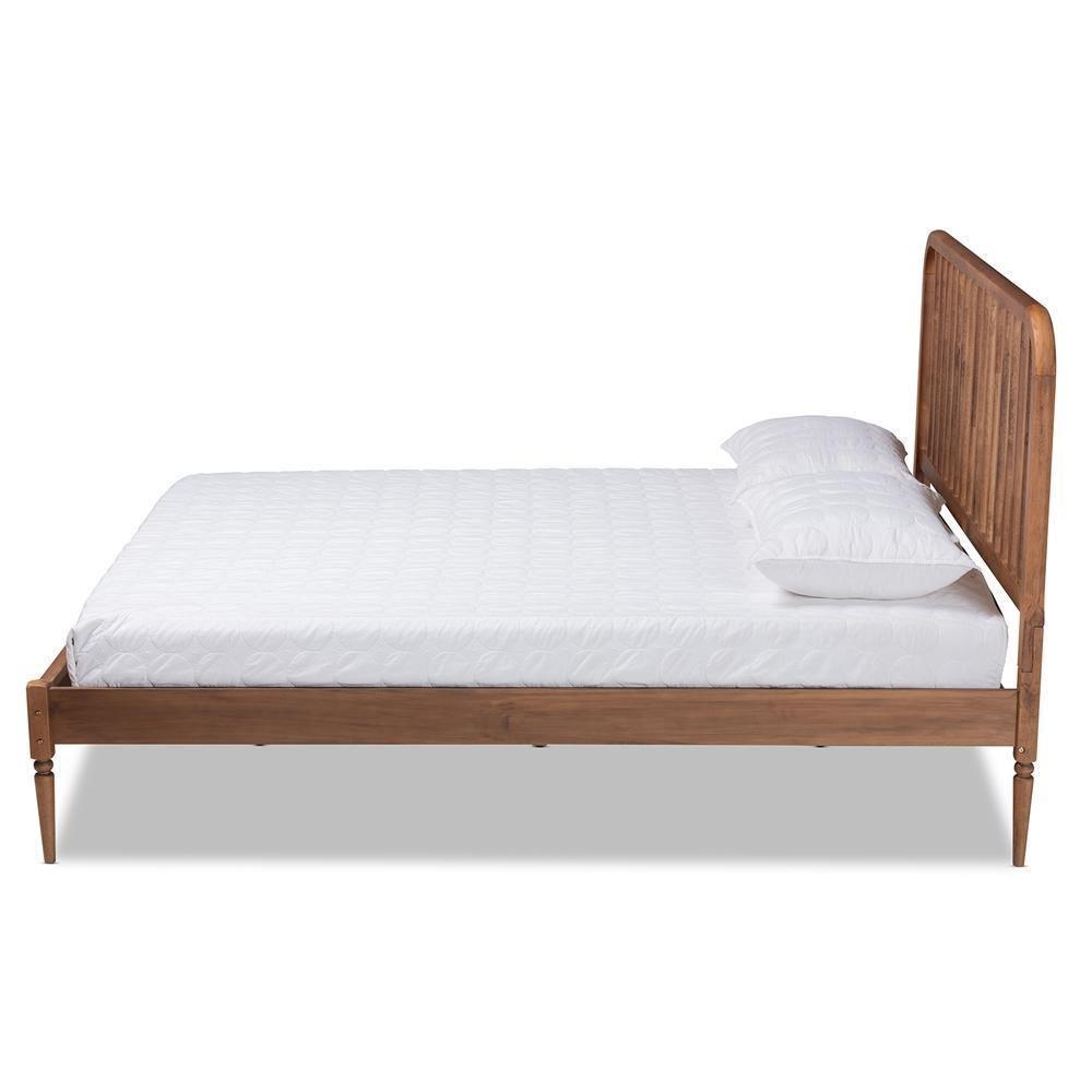 Neilan Modern and Contemporary Walnut Brown Finished Wood Full Size Platform Bed FredCo
