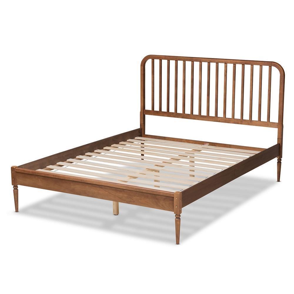 Neilan Modern and Contemporary Walnut Brown Finished Wood King Size Platform Bed FredCo