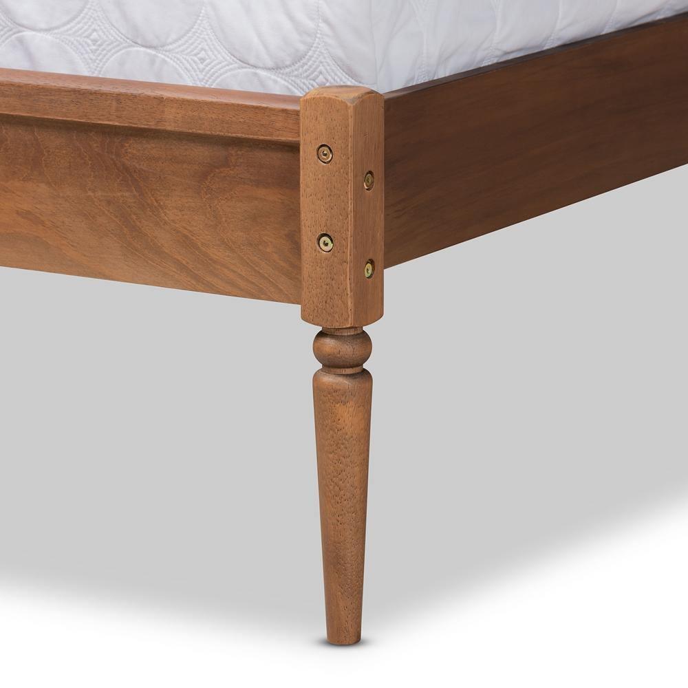 Neilan Modern and Contemporary Walnut Brown Finished Wood King Size Platform Bed FredCo