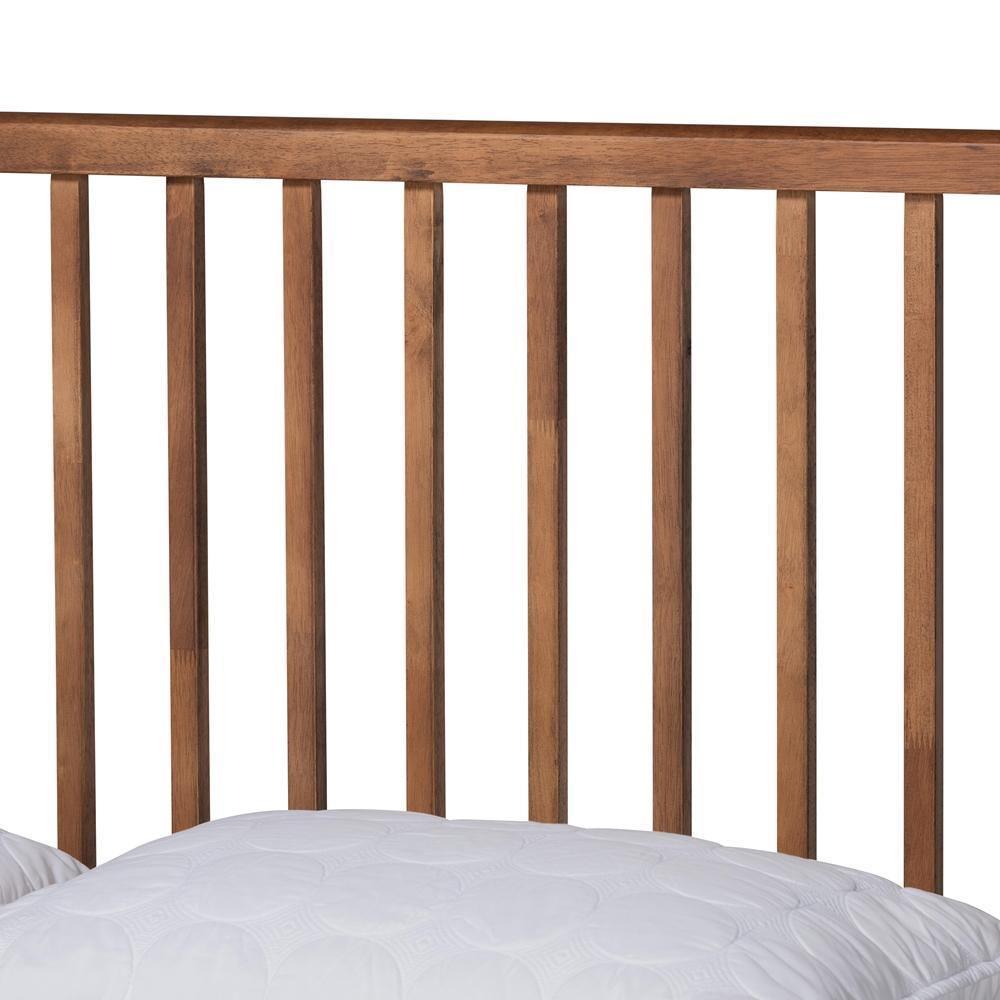 Neilan Modern and Contemporary Walnut Brown Finished Wood Queen Size Platform Bed FredCo
